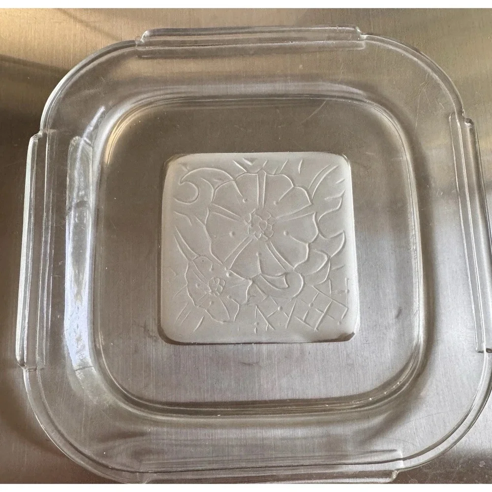 Vintage Serving Plate Tid Bit Hors d'oeuvres Glass with Frosted Design in Center